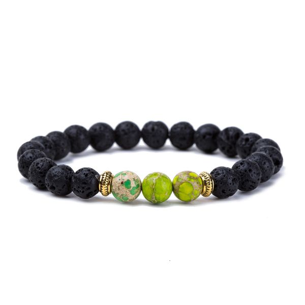 

reiki wholesale new natural black lava stone bracelets chakra healing balance beads bracelet for men women stretch yoga
