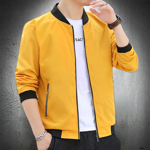 

2020 of men casual autumn collar baseball fashion bomber light men's jacket fine coat adjustment, Black;brown