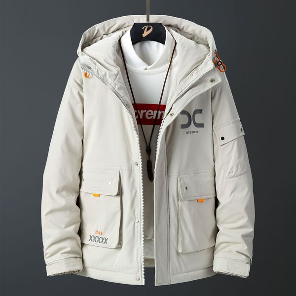 

down jacket men's middle and long style thickened warm and fashionable brand white duck down 90 down coat wholesale q1209, Black