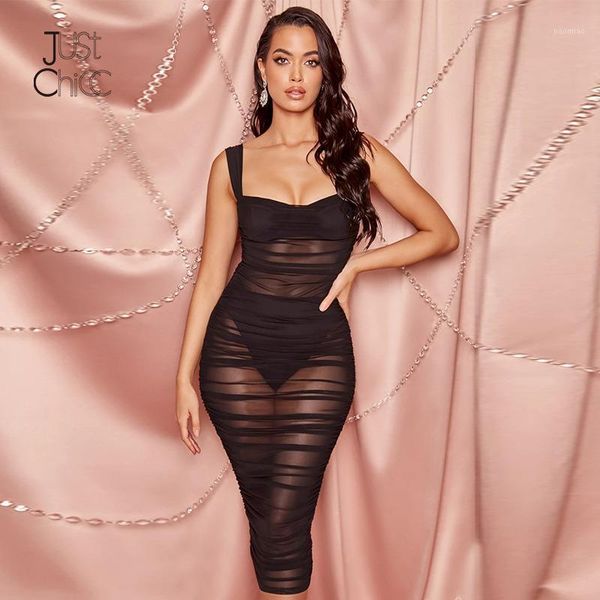 

justchicc mesh midi summer dress women elegant off shoulder club party dress backless zipper high waist black dresses 20201, Black;gray