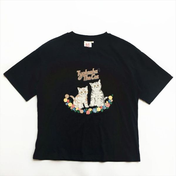 

2019 новые летние женские черная футболка милый котенок печать девушка футболка harajuku мода свободная женская рубашка с коротким рукавом, White