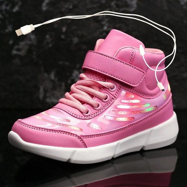

size 25-37 children led shoes girls boys sneakers with light kids lighted shoes usb charging glowing sneakers with luminous sole #zh36