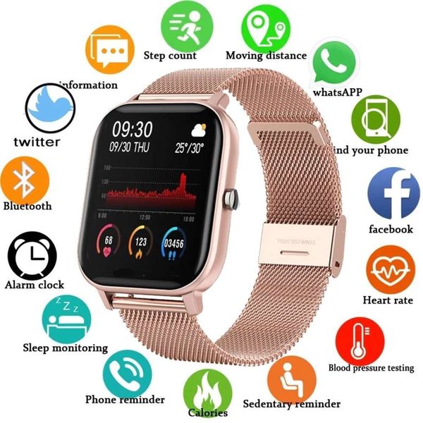 

multifunctional women's watch, waterproof sports smart watch with heart rate and blood prsure controlbgt