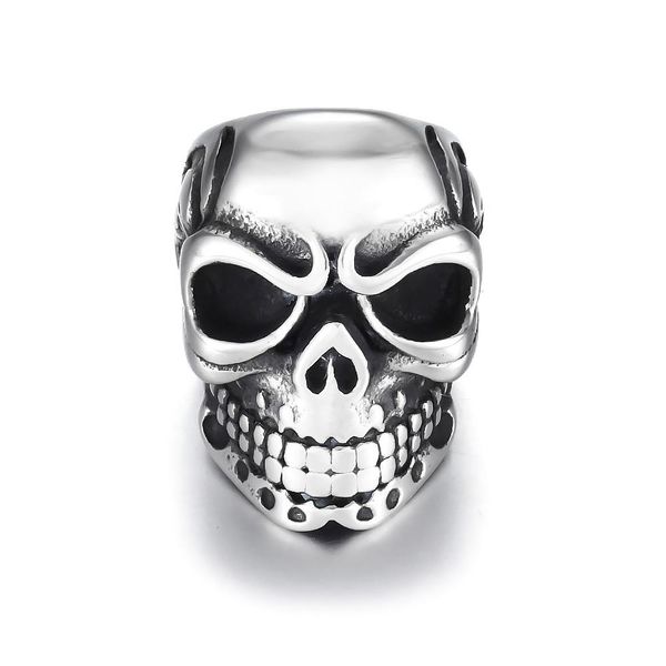 

бусы из нержавеющей стали череп spacer spacer metal большое отверстие 8 мм sharm slider diy мужчины браслет изготовление материалов handmade, Bronze;silver