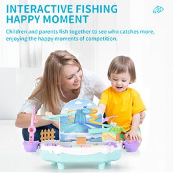 

two-in-one multifunctional fishing platform plastic baby fishing toy electric magnetic fishing toy for boy girl toy