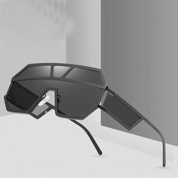 

sunglasses women large square men black frame vintage retro sun glasses female male irregular gradient punk fml, White;black
