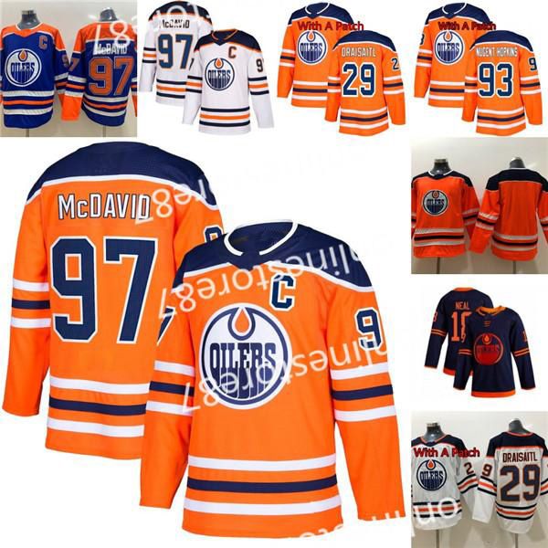 

edmonton oilers 2019-2020 third jerseys 97 connor mcdavid 29 leon draisaitl 93 ryan nugent-hopkins 99 gretzky 18 neal blank hockey jerseys, Black