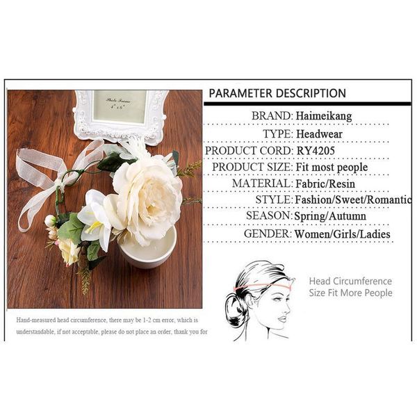 

haimeikang flower wreath wedding bridal hair flower party crown floral garland bridesmaid hair accessories headpiece he jllqqe
