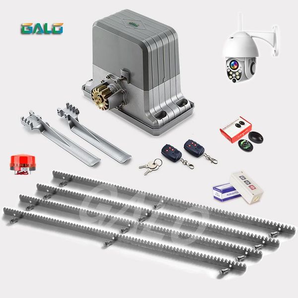 

220v automatic electric slide gate opener operator motor sliding door gate close 1800kg with 4m 5m 6m gear rack rails kit