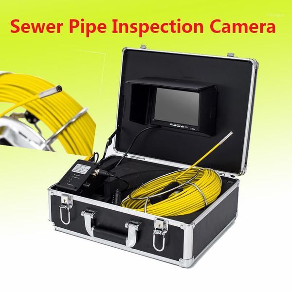 

cameras 7" lcd monitor 20m fiberglass cable 6pcs white led lights drain pipe inspection camera equipment with 6.5mm head1