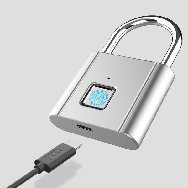 

usb зарядки быстрый разблокировку беспроводной двери без ключа замок отпечатков пальцев padlock zinc сплав padlock thumb отпечатков пальцев