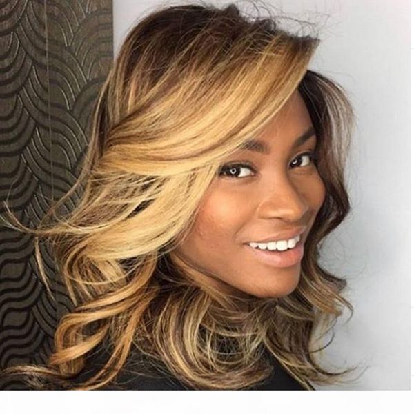 

vancehair highlights #4 #27 lace front human hair wigs with baby hair pre plucked hairline natural wave remy brazilian hair wigs, Black;brown