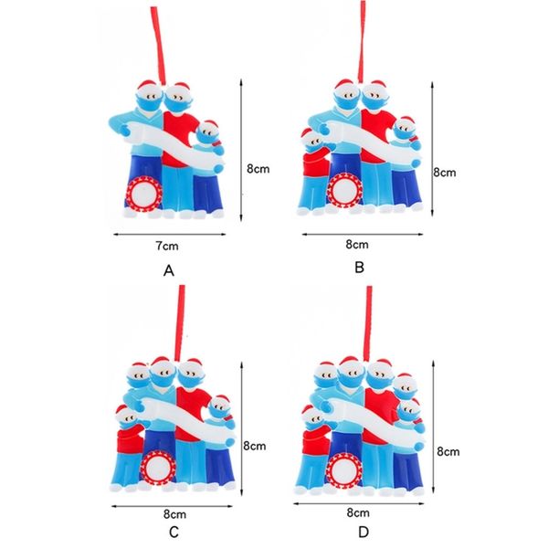 

factorytkonornament customized gift survivor family of 2 christmas 3 4 5 6 7 hanging decoration snowman pendant with face mask hand