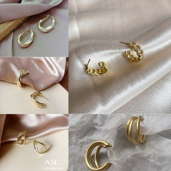 

1oe flower jewelry organizer earring quality anti allergic pure silver jewelry s sterling ear daisy high front and back two sided stud, Golden