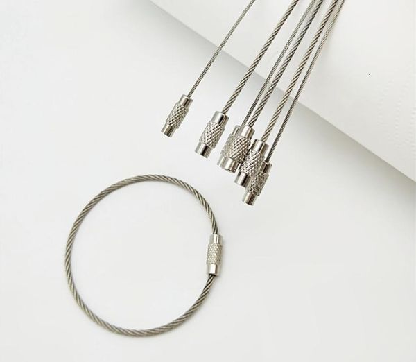 

cable for keychain stainless key ring steel wire outdoor hiking 1000pcs up, Silver