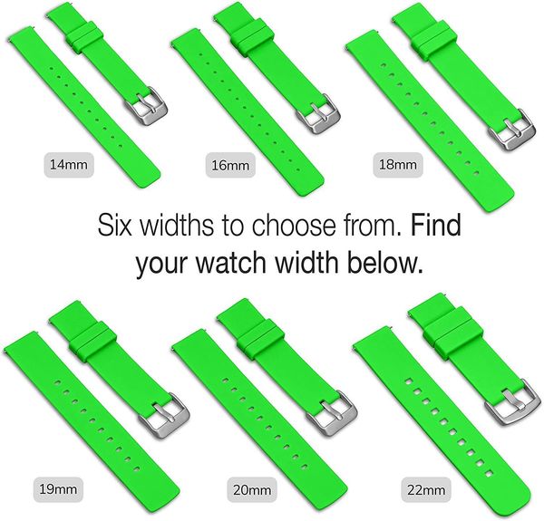 

4fds2awgadgetwraps silicone strap with quick mounting pin 3 sizes (14 22 mm) 29 unique colors optional soft rubber strap, 20 mm