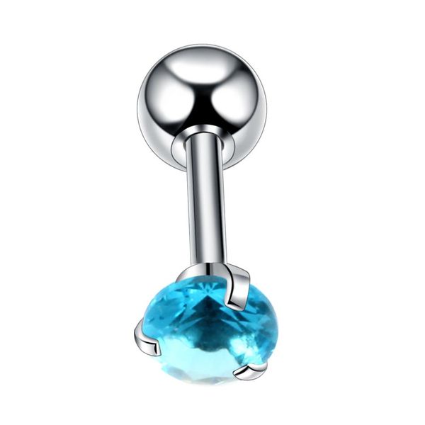 

лот 2 час ушной хрящи трагущий пирсинг хирургический сталь хрустальный циркон ассорти цвета ухо хрящ хряща спираль мода девушки ювелирные из, Silver