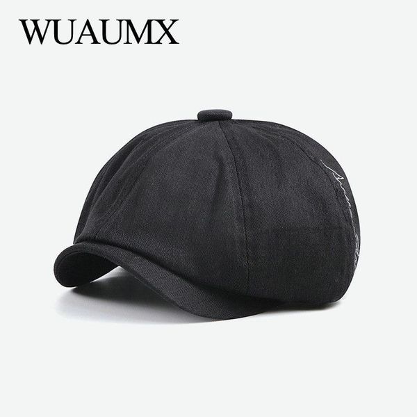 

sboy hats wuaumx solid cotton octagonal hat men women vintage cap detective painter retro flat casual beret casquette, Blue;gray