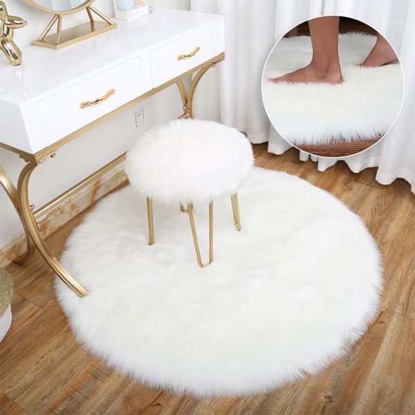 

carpets 1pc artificial sheepskin rug chair cover bedroom mat wool warm hairy carpet seat textil fur area rugs 30/50/60/90cm1