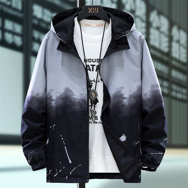 

casual men jacket on both sides gradient hooded new autumn jackets and streetwear men's clothing plus size 7xl 201218, Black;brown