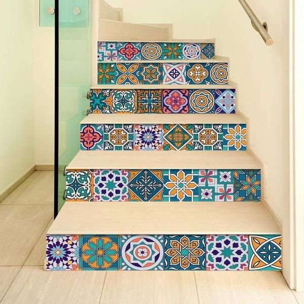 

amj new stair splicing seri tile decoration home waterproof wall creative step paste