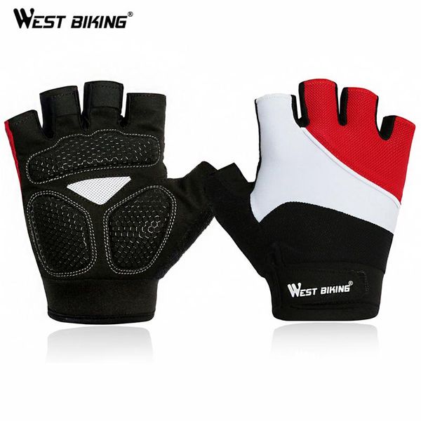 

west biking cycling bicycle gloves racing road mountain silicone non slip thicker palm breathable bike cycling gloves sqcval pingtoy, Black