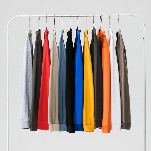 

2020 autumn and summer new men's sweatshirts casual loose fashion solid color multicolor long sleeve pullover brand 12 colors1, Black
