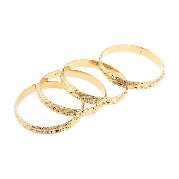 

4pcs dubai gold bangles wide bracelets african european ethiopia jewelry bangles, White
