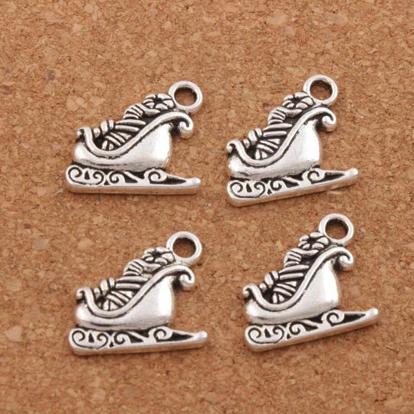 

factorykdaz100pcs/lot charm santa gift sleigh beads full of 18.6x17mm antique silver pendants fashion jewelry diy fit br, Bronze;silver