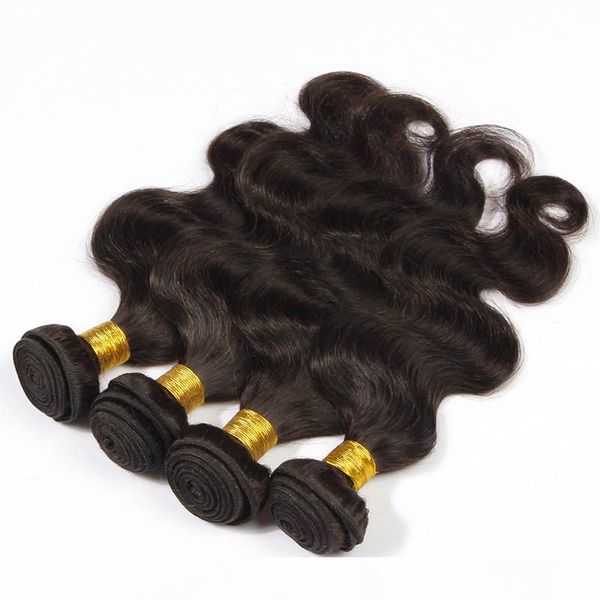 

beautiful virgin hair weaving indian body wave hair extension 10-30 inch human hair bundles natural color double weft, Black