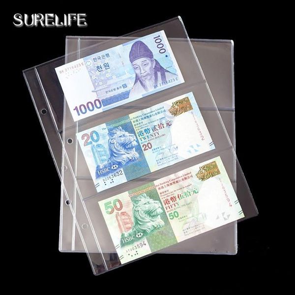 

10pcs 2 3 4lines pvc transparent removable sheets for paper money collection album banknotes album home decorative crafts h wmtoar