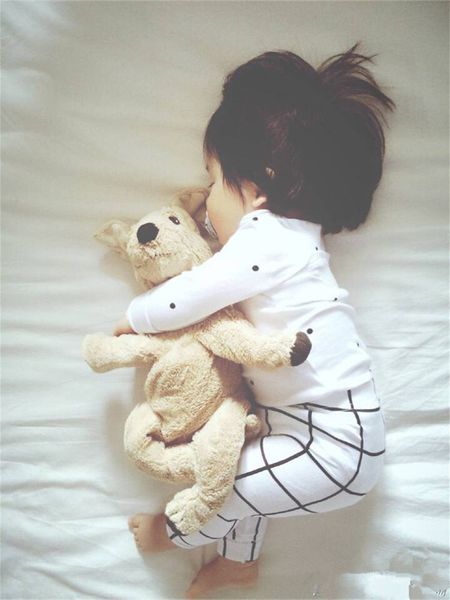 

ins winter cotton home wear boys and girls long sleeve trousers children's pajamas set clothes autumn pants, White