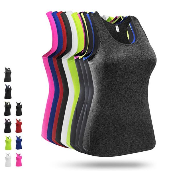 

yoga women gym sportswear vest fitness tight woman clothing sleeveless running shirt quick dry yoga tank top, White;red
