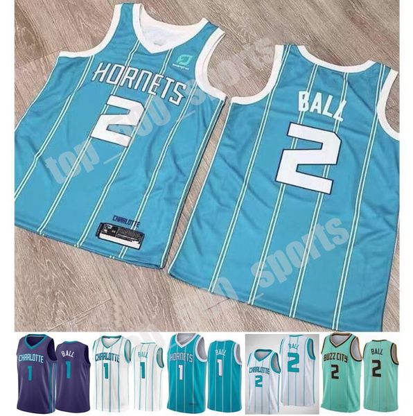 

2020 2021 draft pick 2 lamelo ball jersey mint green blue white new city basketball edition man good quality share to be partner, Black;red