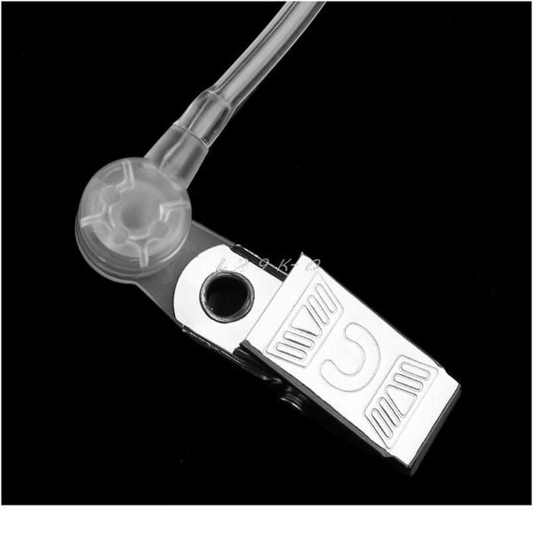 

replacement transparent coil acoustic air tube earplug with metal clip for two-way radio walkie talkie earpiece bbyhko