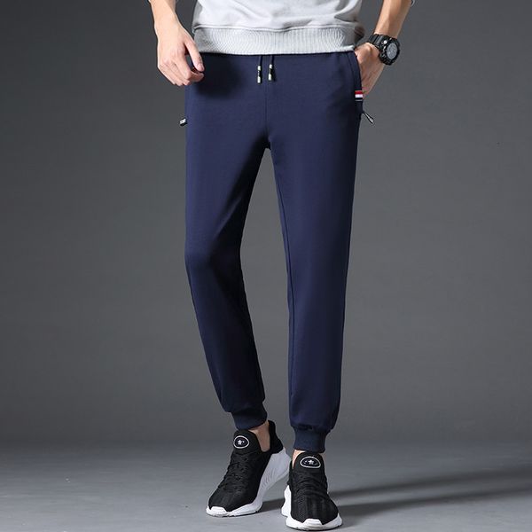 

casual men's long korean large size loose capris fashion brand spring and autumn cotton sports pants, Black