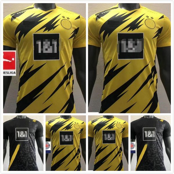 

20 21borussia dortmund player version 9 haaland soccer jersey hazard gotze reus pulisic witsel jersey paco alcacer football shirt men thai, Black;yellow