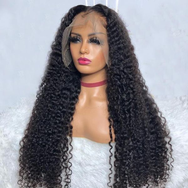

peruvian 360 lace frontal human hair wigs with baby hair remy kinky curly silk lace front wig preplucked full headband, Black;brown