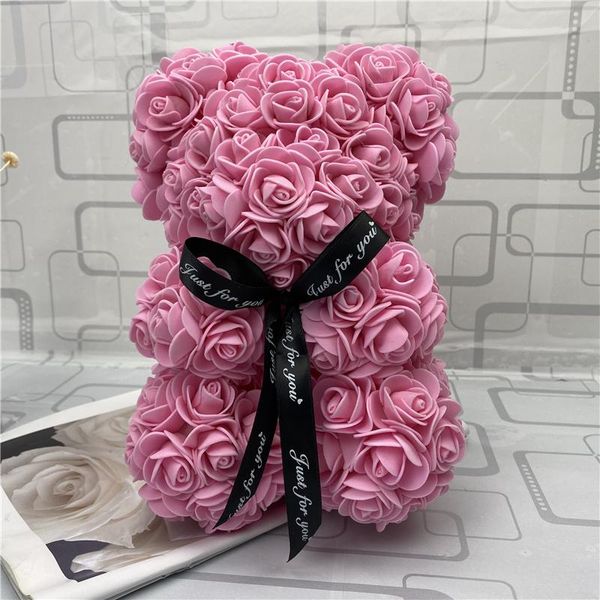 

rose teddy bear new valentines day gift 25cm flower bear artificial decoration christmas gift for women valentines gift sea way bwf3817