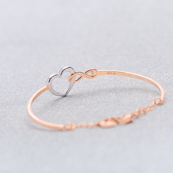 

luxury 2020 infinite love rose gold bracelet female heart-shaped eight-character bracelet swarovski element crystal wholesale fashion design, Black