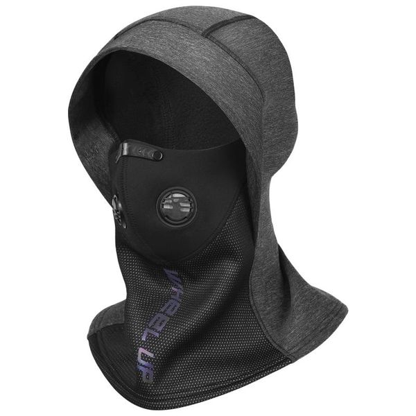 

winter windproof cap fleece face neck cover ski hood snowboard hat winter warm hat scarf for cycling face mask cover, Black