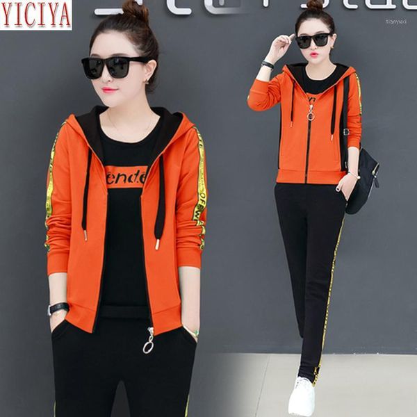 

yiciya tracksuits womens sets 3 piece sets 2020 outfits pants suits and 2 piece set coat autumn winter plus size clothes1, White