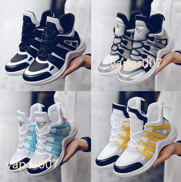 

2021 r women casual dad shoes block archlight genuine leather sneakers mesh black breathable bow platform shoe stylis 35-40 b4uf#