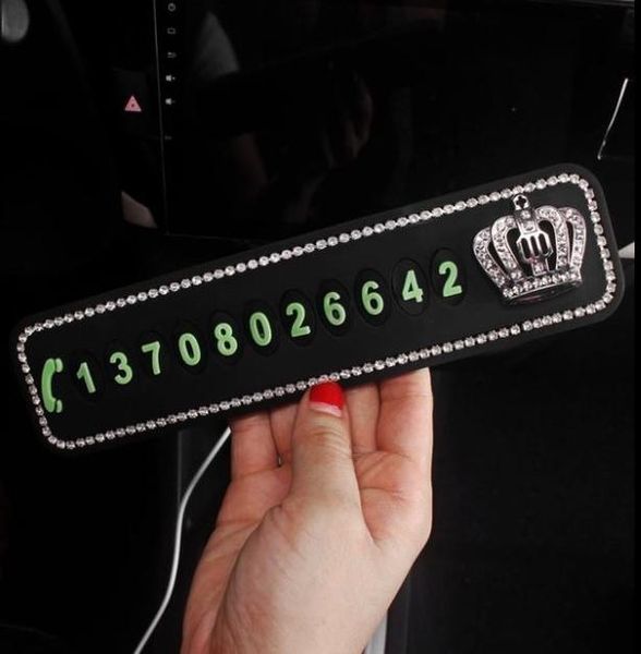 

светящаяся корона кристалл силикагель автомобиль временная парковка карта алмазный телефон номер картовой плита автомобильные аксессуары орн