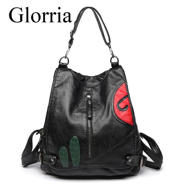 

2020 women leather backpack large multifunction shoulder bag fashion soft travel back backpacks school bags for teenagers girls
