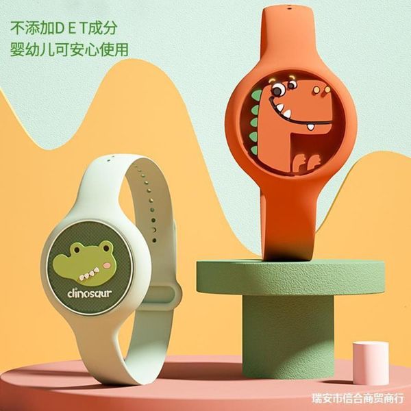 

bracelet new luminous mosquito repellent children baby couple mosquito repellent button cartoon creative girl anti mosquito watch, Slivery;brown