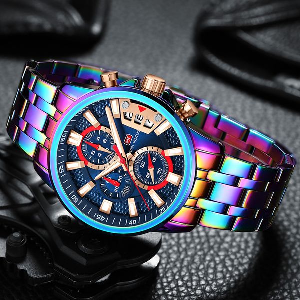 

европейская и американская мода high-end mini focus watch cool mens watch водонепроницаемые кварцевые часы волшебное цвет оболочки многофунк, Slivery;brown