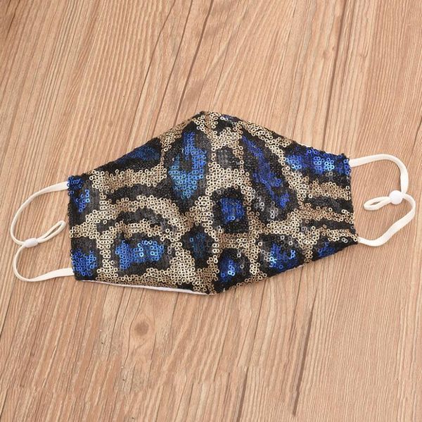 

bling 5 colors leopard sequins breathable factory sunscreen sequin mask washable face masks can put filter cca12453 120p pfrw6