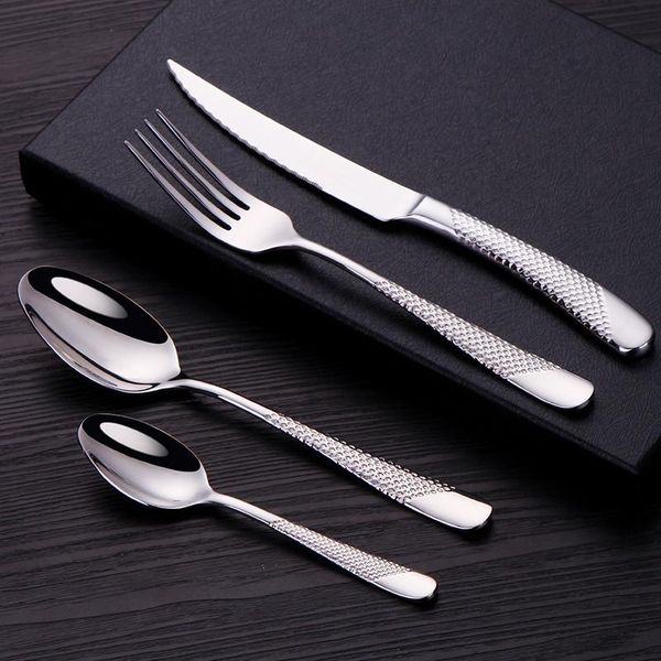 

kitchen tableware cutlery set silver cutlery set stainless steel luxury dinnerware fork spoon knife western dinner set gold h wmtqqb