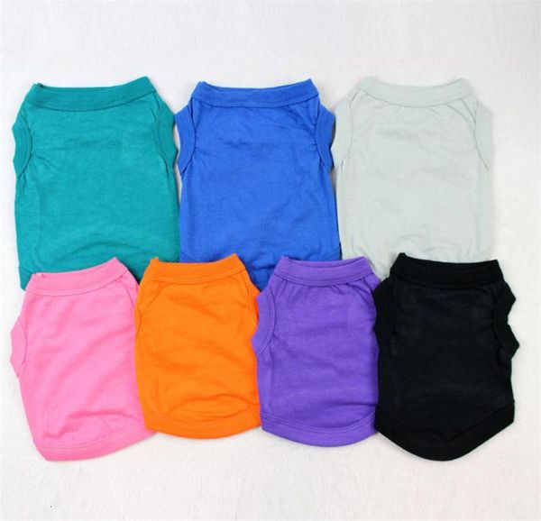 

t summer solid fashion shirts vest cotton puppy small dog clothes pet apparel dc423